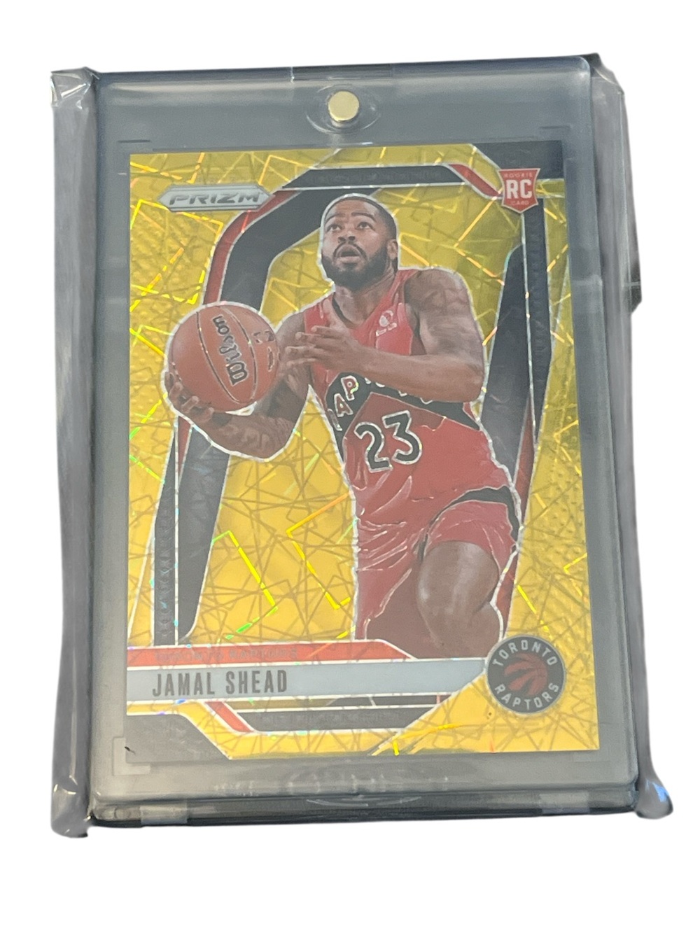 Toronto Raptors Jamal Shead Gold Prizm Rookie Card #4/10